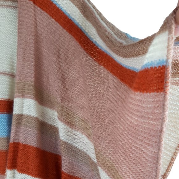 Francesca's Daisy Striped Boho Knit Kimono Cardigan One Size - Picture 7 of 9